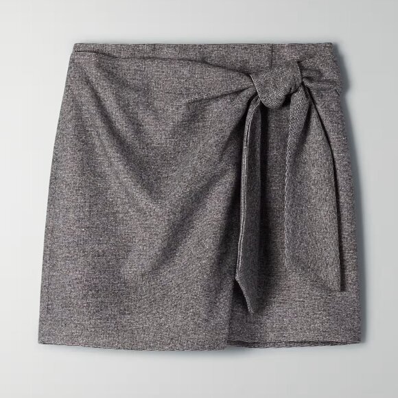 Aritzia Wilfred | Gray Faux Wrap Mini Skirt - Picture 1 of 6